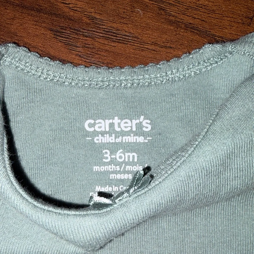 Carter's Coral Cardigan and Green Bodysuit Set